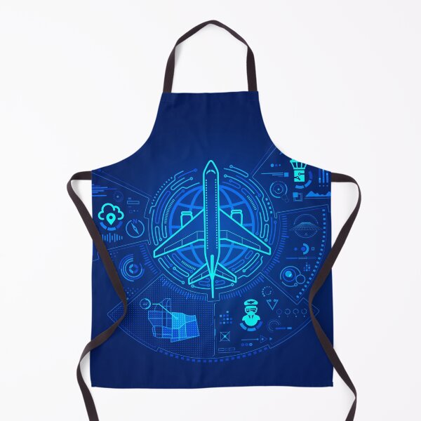 Item preview, aviation technology or aerospace engineering, graphic of airplane with control tower interface designed and sold by NiamLab.