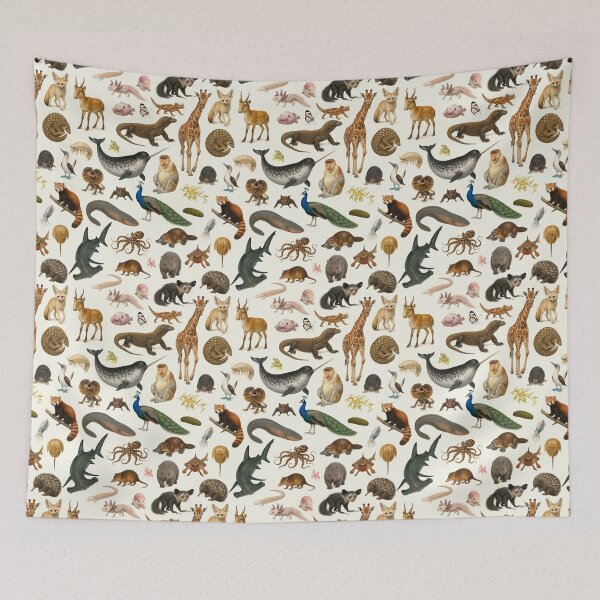 Item preview, Weird and Wonderful Animals Retro Wildlife Chart designed and sold by kakarikihill.
