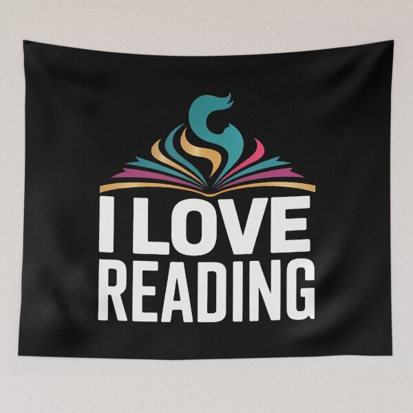 Item preview, I Love Reading Colorful Book Open Pages Print designed and sold by GeorgeneCharlo.