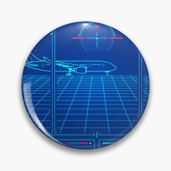 Item preview, aviation technology or aerospace engineering, graphic of airplane with air control tower interface designed and sold by NiamLab.