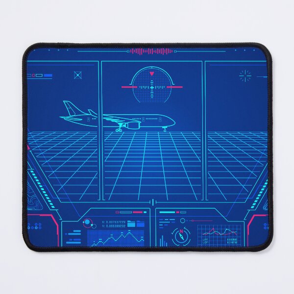 Item preview, aviation technology or aerospace engineering, graphic of airplane with air control tower interface designed and sold by NiamLab.