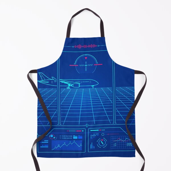 Item preview, aviation technology or aerospace engineering, graphic of airplane with air control tower interface designed and sold by NiamLab.