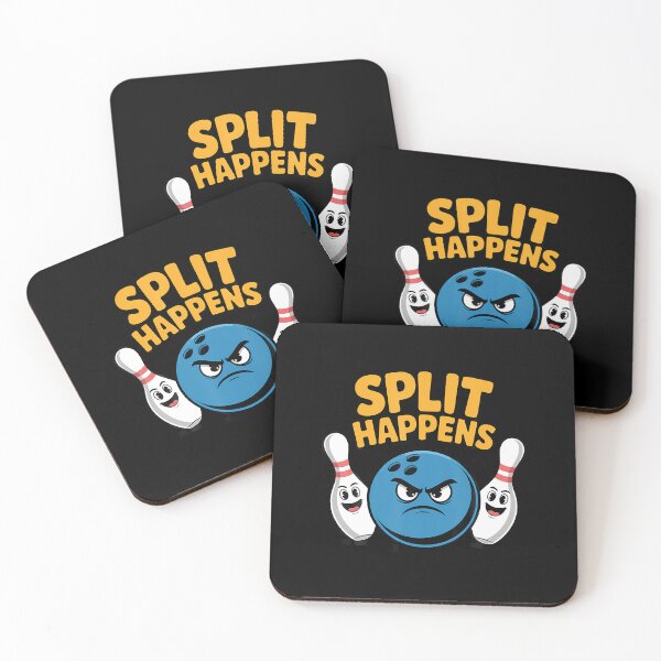 Item preview, Split Happens Funny Bowling Ball And Pins designed and sold by GeorgeneCharlo.