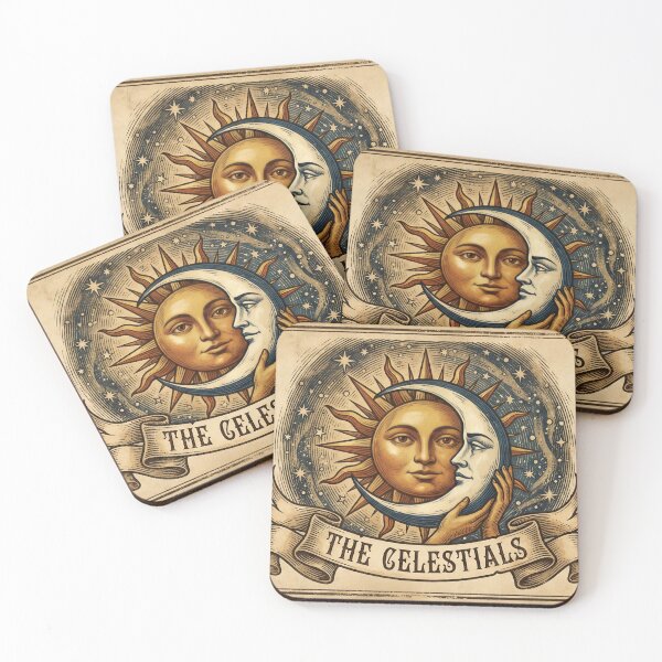 Item preview, Vintage Sun and Moon Tarot Card Celestial Love connection designed and sold by StickyGuys.