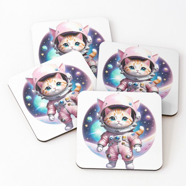 Item preview, Kawaii Astronaut Cat Space Sticker designed and sold by shashank3d.