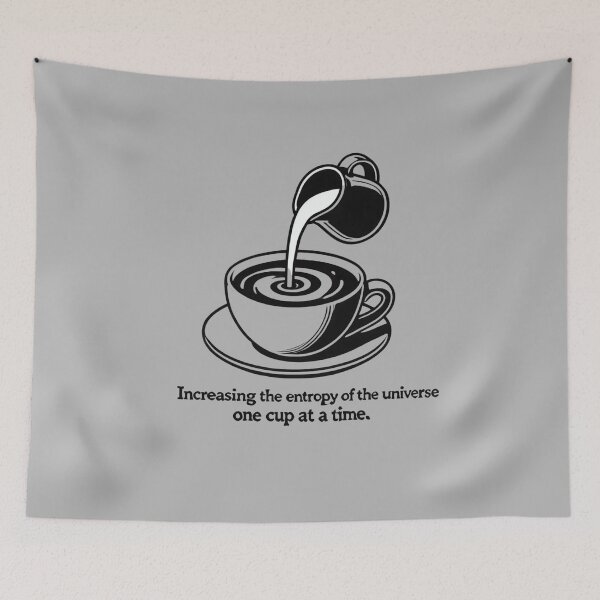 Item preview, Entropy Coffee – Funny Physics & Science Humor Mug, Shirt & Sticker designed and sold by RollFuzzy.