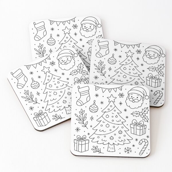 Item preview, Cute Christmas Doodle Line Art – Festive Tree & Holiday Elements designed and sold by Decades Design.