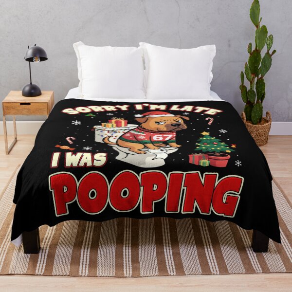 Item preview, Sorry I’m Late I Was Pooping Funny Dog Pooping Christmas 67 meme designed and sold by MackenzieBin.
