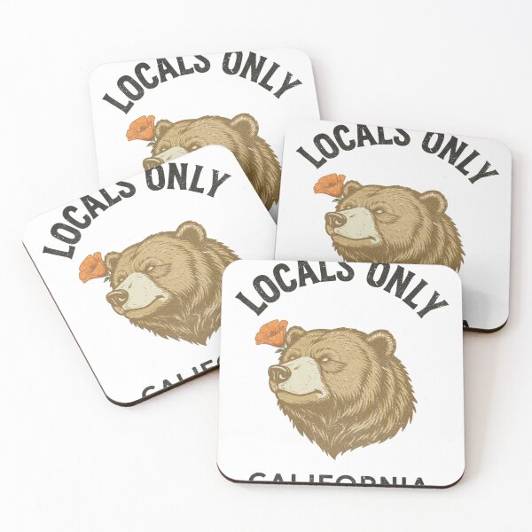 Item preview, "Locals Only" Vintage California Grizzly Bear with Weathered Retro Look designed and sold by Kathunk Designs.