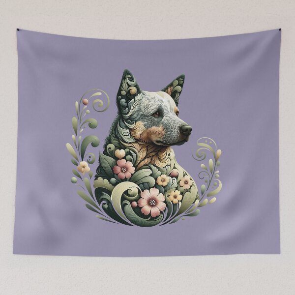 Item preview, Botanical Australian Cattle Dog Illustration Nature Art 3 designed and sold by BirdsnStuff.