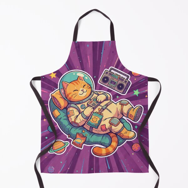 Item preview, Interstellar Chill: Groovy Cat Astronaut on Bean Bag designed and sold by iwzzuel.