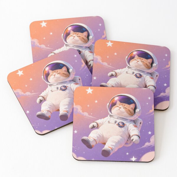 Item preview, Blissful Astronaut Cat: Sunset Galaxy Float designed and sold by iwzzuel.