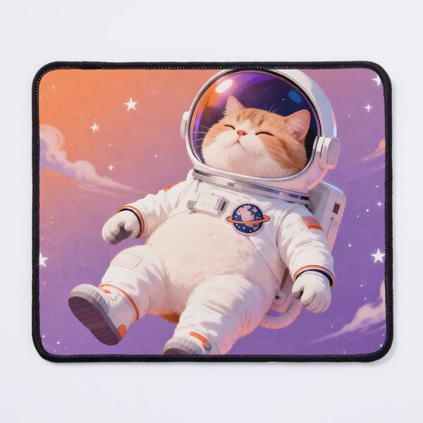 Item preview, Blissful Astronaut Cat: Sunset Galaxy Float designed and sold by iwzzuel.