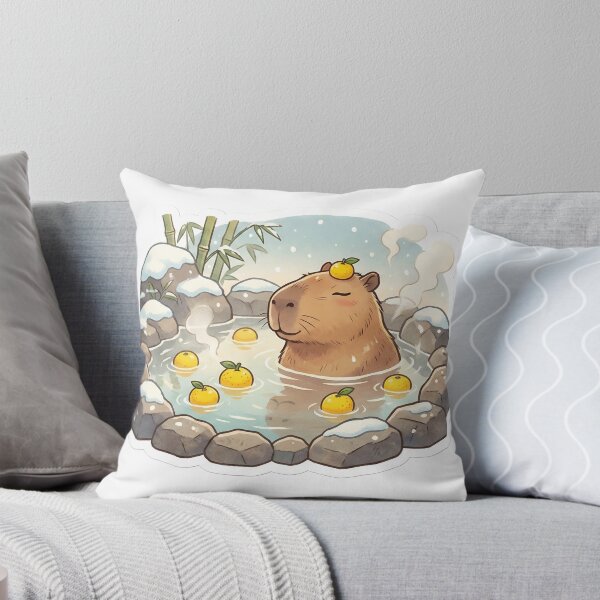Item preview, Capybara Hot Spring Yuzu Bath Chill Winter designed and sold by StickyGuys.