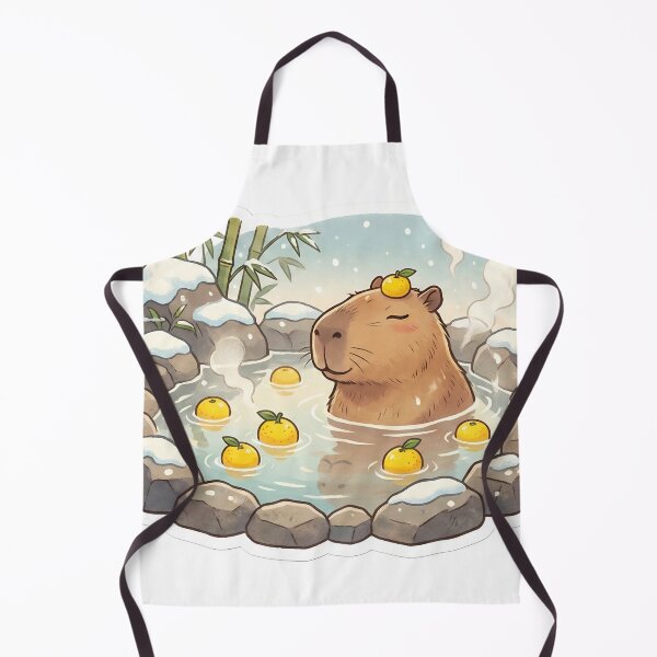 Item preview, Capybara Hot Spring Yuzu Bath Chill Winter designed and sold by StickyGuys.