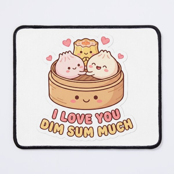 Item preview, Kawaii Dim Sum Pun "I Love You Dim Sum Much" Valentine's designed and sold by StickyGuys.