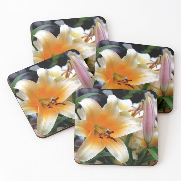 Item preview, Tequila Sunrise Lily with Raindrops designed and sold by SummerJade.