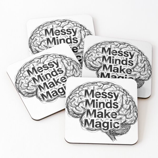 Item preview, Messy Minds Make Magic – Creative Brain Sketch Art, Mental Health Inspiration designed and sold by AbstractAuraArt.