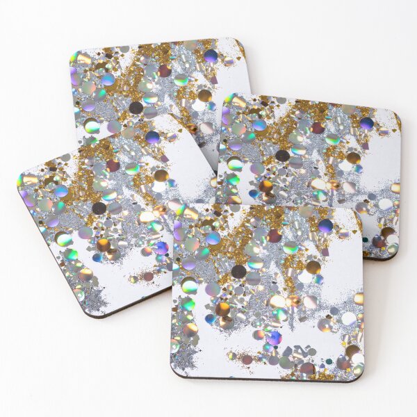 Item preview, Gold and silver glitter confetti in festive scatter designed and sold by SassyArtistry.