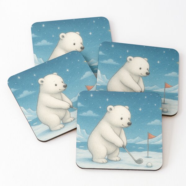 Item preview, Little polar bear plays golf designed and sold by Mauswohn.