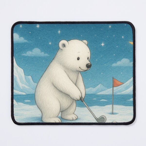 Item preview, Little polar bear plays golf designed and sold by Mauswohn.