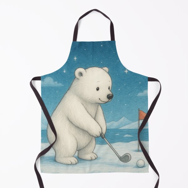 Item preview, Little polar bear plays golf designed and sold by Mauswohn.