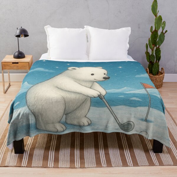 Item preview, Little polar bear plays golf designed and sold by Mauswohn.
