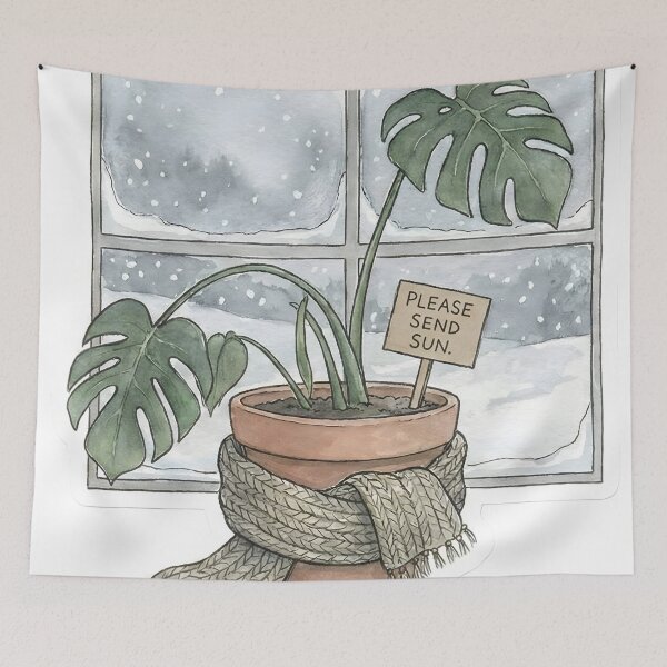 Item preview, Dramatic Plant "Please Send Sun" Winter Sticker designed and sold by StickyGuys.