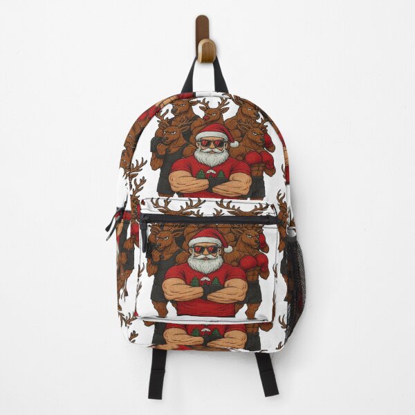 Item preview, Muscle Santa Crew – Embroidered Christmas Sticker Buff Santa and Reindeer Squad designed and sold by Gurjeetpixelart.