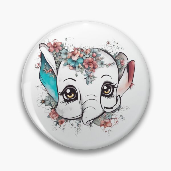 Item preview, elephant aesthetic design with pastel color flowers designed and sold by futureconcept.