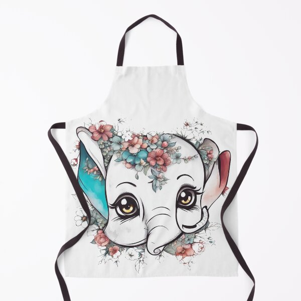 Item preview, elephant aesthetic design with pastel color flowers designed and sold by futureconcept.