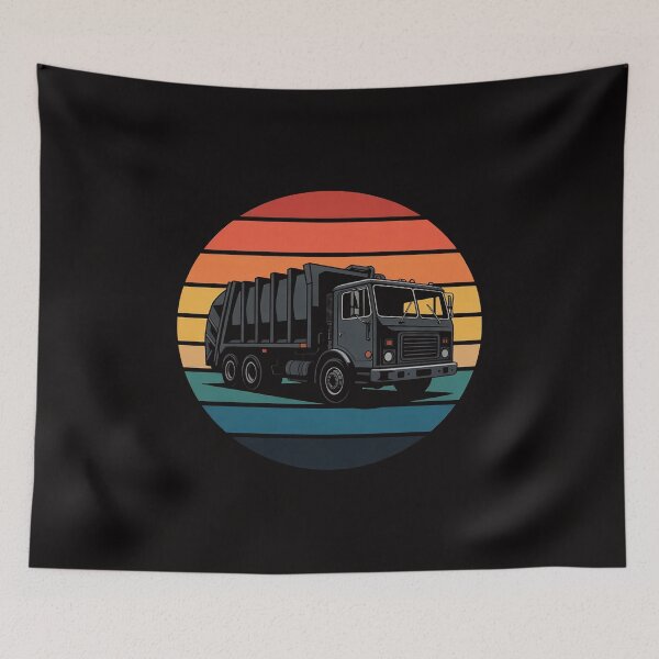 Item preview, Recycling Trash Garbage Truck Sunset Old School Party designed and sold by chaeningplan.