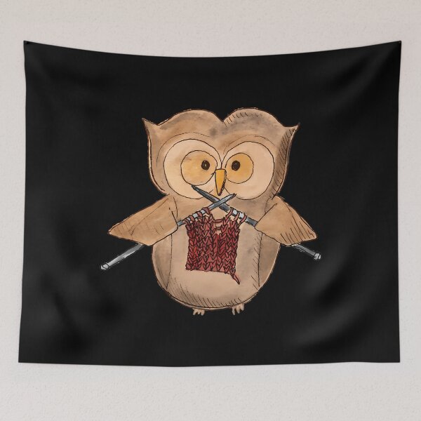 Item preview, Knitting Owl - Red Class designed and sold by JaneJanie.