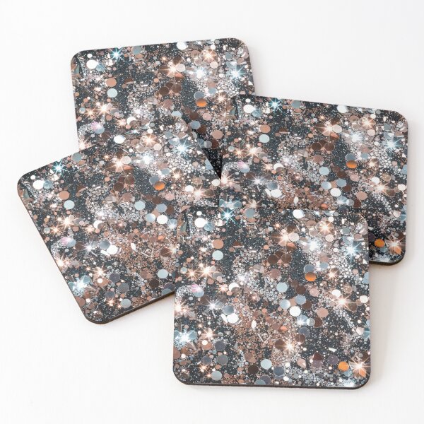 Item preview, Copper and silver glitter mix on dark background designed and sold by SassyArtistry.