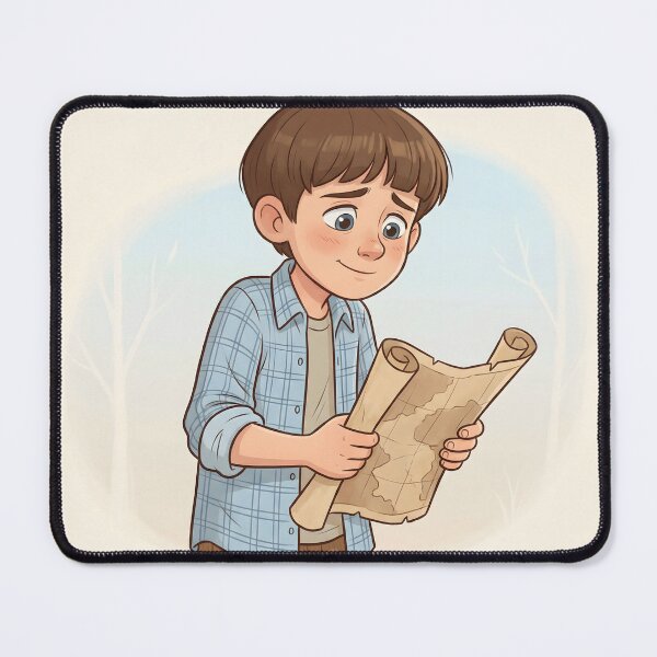 Item preview, Adventurous Boy With Map – Will Byers Inspired Stranger Things Art designed and sold by AbstractAuraArt.