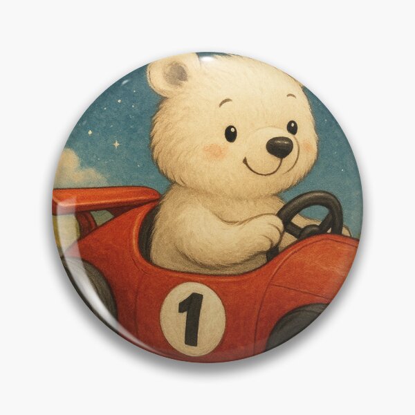 Item preview, Little polar bear loves racing car rides designed and sold by Mauswohn.