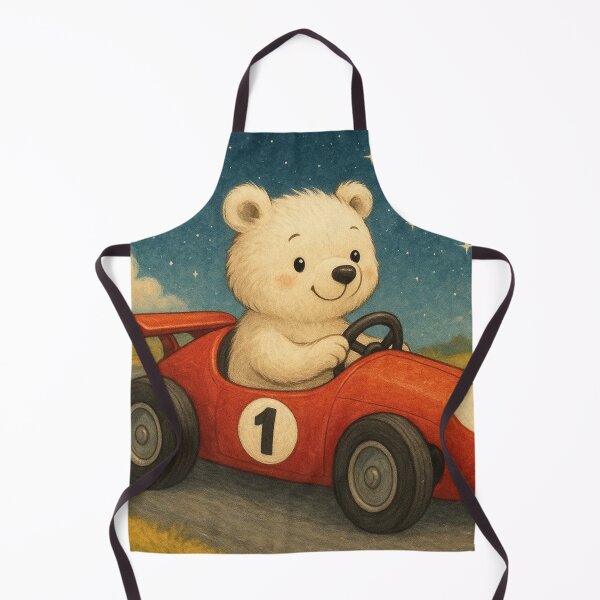 Item preview, Little polar bear loves racing car rides designed and sold by Mauswohn.