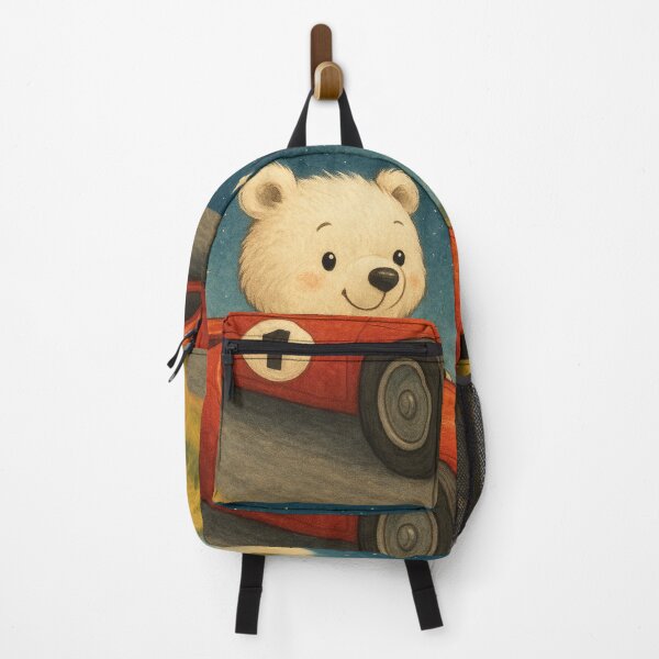 Item preview, Little polar bear loves racing car rides designed and sold by Mauswohn.
