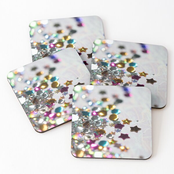 Item preview, Colorful glitter and star confetti on surface designed and sold by SassyArtistry.