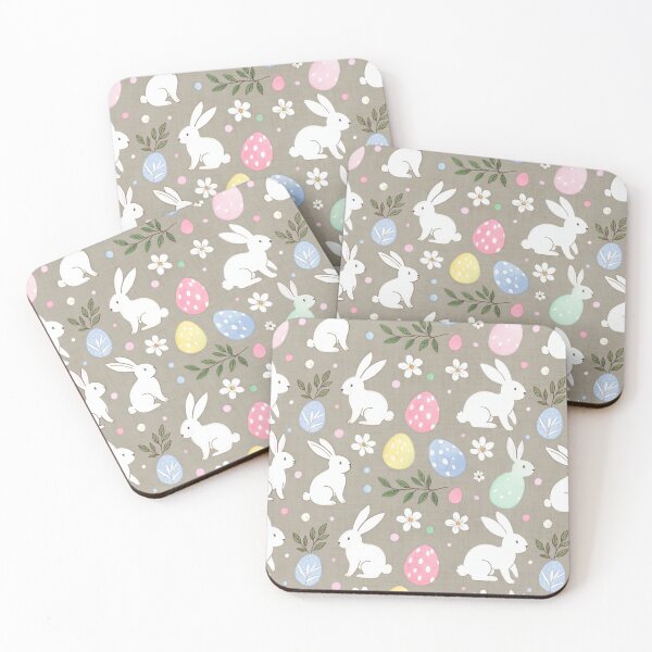 Item preview, Cute Easter bunnies with pastel eggs pattern designed and sold by SassyArtistry.