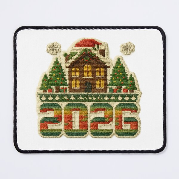 Item preview, 2026 Christmas Embroidered House – Cozy Threaded Holiday Art Festive 2026 Embroidery Design – Cute Winter Cottage designed and sold by Gurjeetpixelart.