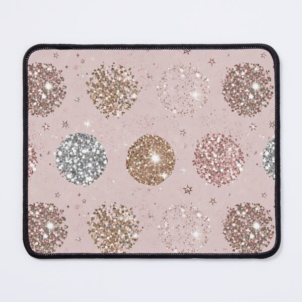 Item preview, Pink background with scattered metallic glitter circle pattern designed and sold by SassyArtistry.