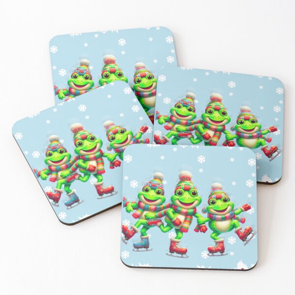 Item preview, Cute Christmas Ice-Skating Frogs T-Shirt – Festive “Skate, Hop & Be Merry” Holiday Design designed and sold by HopeAndHustle.