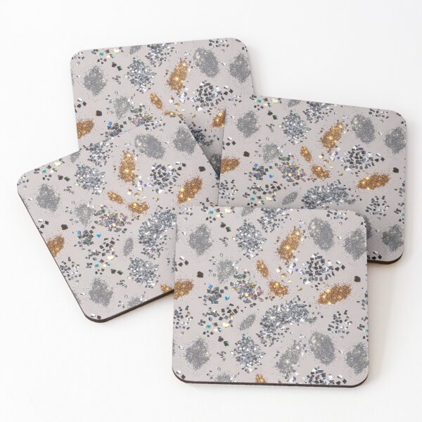 Item preview, Metallic glitter clusters seamless pattern on neutral background designed and sold by SassyArtistry.