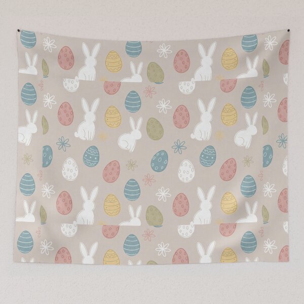 Item preview, Pastel Easter bunnies and eggs seamless spring pattern designed and sold by SassyArtistry.