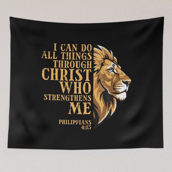 Item preview, I Can Do All Things Lion Christian God Jesus designed and sold by DanaKathe.