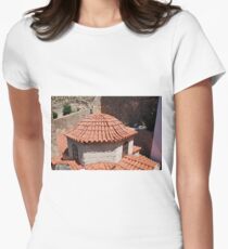 Agios Panteleimon monastery, Tilos Women's Fitted T-Shirt