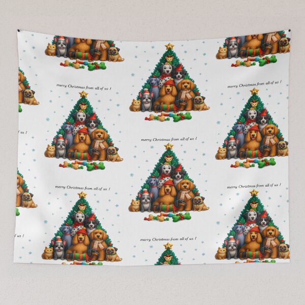Item preview, 8D Dog Christmas Scene – Adorable Festive Puppy Ultra HD Dog Christmas Tree designed and sold by Gurjeetpixelart.