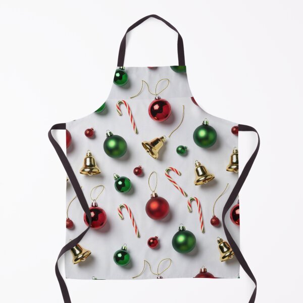 Item preview, Red green baubles bells candy canes holiday pattern designed and sold by SassyArtistry.