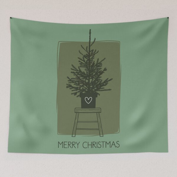 Item preview, Merry Christmas · Minimalist Cute Potted Tree on Green Background. designed and sold by SaraSumi.